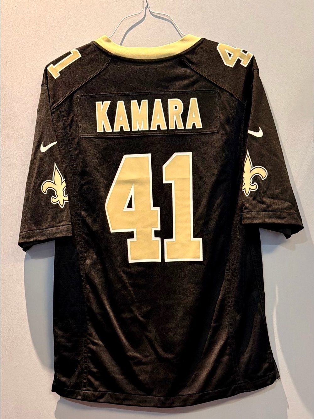 NFL Official Nike New Orleans Saints #41 Kamara Black and Gold Jersey